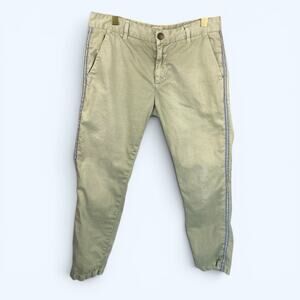 Current/Elliott Women's The Cropped Buddy Trouser Sea Forest W/Tape Size 28
